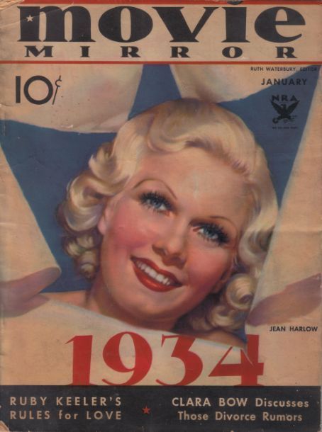 5_Jean Harlow on the cover of Movie Mirror magazine, USA, January 1934..jpg
